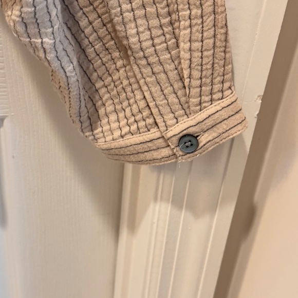 Garnet Hill Jersey Top, Beige/Tan with Gray Stripe, Size 18 - Picture 8 of 10